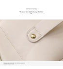 Large Capacity Travel Cosmetic Bag Portable PU Leather Pillow Pouch Waterproof Make Up Organiser Toiletry Case with Handle Apricot White-11