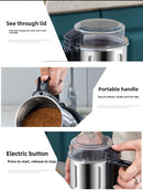 500g Large-Capacity Electric Grinder and Pulverizer with 5 Set Blades - Multi-Function 300W Kitchen Mill for Grains, Spices, Coffee Beans-3