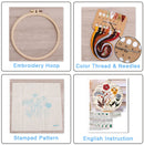 Christmas Embroidery DIY Kit with 20CM Faux Bamboo Hoop - Nordic Style Cross Stitch Material Pack (Style 4)-2