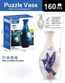 160 PCS Hummingbird 3D Puzzle Vase - DIY Interlocking Flower Vase Kit, Home Decorative and Toy Gift for Mom-1