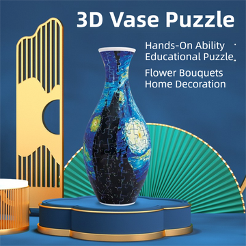 160 PCS Pop Art 3D Puzzle Vase - DIY Interlocking Flower Vase Kit, Home Decorative and Toy Gift for Mom - 0