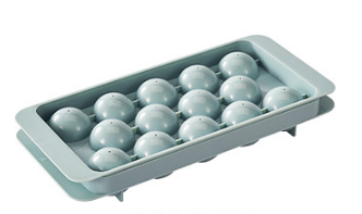 2 PCS Round Ice Cube Trays with Lids 14 Cavity Sphere Ice Ball Maker Mould Stackable Hard Plastic Easy Release for Whiskey Cocktails Blue