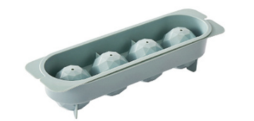 2 PCS Large Diamond Ice Cube Trays with Lids 4 Cavity Geometric Sphere Ice Ball Maker Mould Stackable Hard Plastic for Whiskey Cocktails Blue