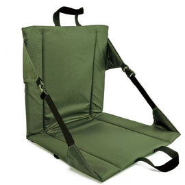 Portable Folding Stadium Seat Cushion with Back Support Lightweight Outdoor Chair for Camping Concerts Hiking Beach Bleachers Army Green