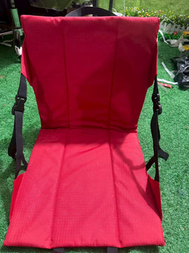 Portable Folding Stadium Seat Cushion with Back Support Lightweight Outdoor Chair for Camping Concerts Hiking Beach Bleachers Red