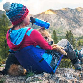 Portable Folding Stadium Seat Cushion with Back Support Lightweight Outdoor Chair for Camping Concerts Hiking Beach Bleachers Royal Blue - 0