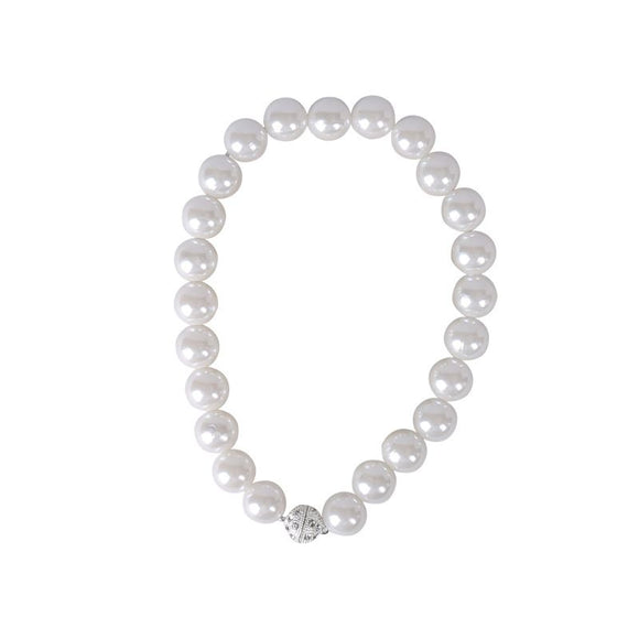 3 Pairs Magnetic Pearl Curtain Tiebacks（40cm） - No-Drill ABS Bead Holdback with Rhinestone Clasp