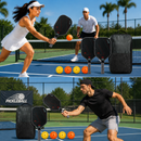 Grey and Black T700 Carbon Fiber Pickleball Paddle Set - 16mm Textured Matte Finish with Oxford Carry Bag & PE Balls-2