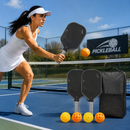 Grey T700 Carbon Fiber Pickleball Paddle Set - 16mm Textured Matte Finish with Oxford Carry Bag & PE Balls-2