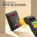 Black Men's Carbon Fiber Slim Trifold Wallet - RFID Blocking, Dual ID Windows & 15 Card Slots - Minimalist Gift for Business and Travel-3