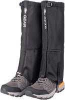 Black Breathable Nylon Waterproof Hiking Leg Gaiters and Snow Boot Gaiters (Fleece Lining) - Unisex Adjustable Sand & Mud Protection for Mountaineering & Desert Trekking, L Size-1