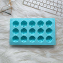 2PCS Blue 3D Rose Shaped Silicone Baking Mold (15 Cavity) - Non-Stick Cake Chocolates & Jelly Pan - Durable Flexible Easy Release for Holiday Desserts-1