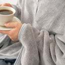 3-in-1 Envelope Folding Travel Blanket / Pillow / Wearable Snap-on Shawl - Soft Thickened 230GSM Flannel Nap Blanket for Airplane, Office and Home, Space Saving & Machine Washable, Coffee 40 x 60 inch-3