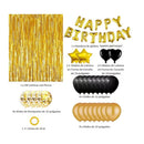 Silvery Premium Foil Balloon Party Kit – Happy Birthday Banner, 2 Star & 2 Heart Foil Balloons, 10 Confetti + 10 Pearl Latex Balloons, 2m Fringe Curtain & 10m Ribbon – Elegant, Easy Setup for Birthdays & Celebrations-2