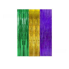 5-piece Purple Laser Tinsel Foil Fringe Curtain - 1*1m Metallic Party Streamer Backdrop for Birthday, Wedding, Christmas, New Year & Event Decoration - Shimmering Photo Booth & Doorway Prop - 0