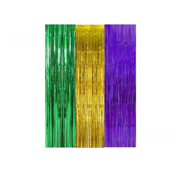 5-piece Purple Laser Tinsel Foil Fringe Curtain - 1*1m Metallic Party Streamer Backdrop for Birthday, Wedding, Christmas, New Year & Event Decoration - Shimmering Photo Booth & Doorway Prop - 0