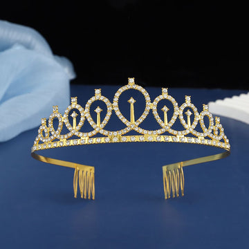 2-piece Golden Birthday Girl Tiara and Sash Set - Elegant Rhinestone Alloy Crown with , Glitter "BIRTHDAY GIRL" Sash & Safety Pin - Perfect Princess Party Accessory for Women and Girls - 0