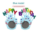 Blue Novelty Birthday Glasses - Fun Cake Design Party Props - Durable Plastic, Comfortable Fit, Unisex - Perfect for Kids and Adults Birthday Celebrations and Photo Booths-1
