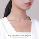 Gold Lucky Four Leaf Clover Necklace Women Delicate Clavicle Chain Sparkling Zirconia Charm Necklace Gift for Her-1
