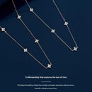 Gold Lucky Four Leaf Clover Necklace Women Delicate Clavicle Chain Sparkling Zirconia Charm Necklace Gift for Her-5