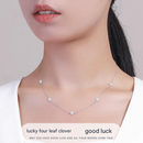 Silver Lucky Four Leaf Clover Necklace Women Delicate Clavicle Chain Sparkling Zirconia Charm Necklace Gift for Her-1