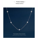 Silver Lucky Four Leaf Clover Necklace Women Delicate Clavicle Chain Sparkling Zirconia Charm Necklace Gift for Her-4