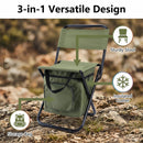 3-in-1 Camouflage Large Portable Folding Camping Chair with Zippered Cooler Bag and 35*35cm Thick Plush Seat Cushion, Outdoor Fishing and Picnic Stool with Backrest and 25 *27 *18.5cm Insulated Storage Pocket-2