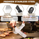 14PCS Stainless Steel BBQ Griddle Tool Kit with Carry Bag, Flat Top Grill Accessories Set for Blackstone and Camp Chef - 4 Grill Spatulas, Tong, Scraper, 2 Oil Bottles and Heart / Round Egg Rings for Outdoor Barbecue-3