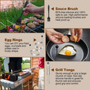 14PCS Stainless Steel BBQ Griddle Tool Kit with Carry Bag, Flat Top Grill Accessories Set for Blackstone and Camp Chef - 4 Grill Spatulas, Tong, Scraper, 2 Oil Bottles and Heart / Round Egg Rings for Outdoor Barbecue-6