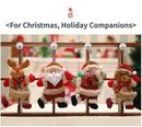 4-Piece Christmas Hanging Plush Ornaments Set - Grey Santa Claus, Snowman, Reindeer & Bear Tree Decor, Christmas in July, Winter Christmas, Yulefest, Secret Santa Gift-2