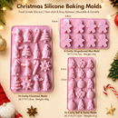 3-Piece Christmas Non-Stick Silicone Baking Mould Set of Santa, Reindeer, Gingerbread Man & Bell Shapes for Chocolate, Candy,  and Mousse Dessert - Easy to Release and Clean, Ideal Making Tools for Christmas in July, Winter Christmas & Secret Santa Gift-1