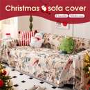 180 x 230 CM Christmas Jacquard Chenille Sofa Cover Throw Blanket with Tassel Fringe (Style 1), Elegant Festive Couch Protector Slipcover for Holiday Home Decor and Multi-Purpose Use-1