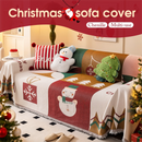 180 x 340 CM Christmas Jacquard Chenille Sofa Cover Throw Blanket with Tassel Fringe (Style 3), Elegant Festive Couch Protector Slipcover for Holiday Home Decor and Multi-Purpose Use-1