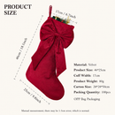 18 Inch Oversized Luxury Velvet Christmas Stocking with Bow & Loop, Fireplace Hanging Gift Bag, Holiday Mantel Decor and Present Holder, 4PCS Set in Watermelon red Pink White Yellow-4