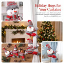 Snowman Christmas Curtain Tiebacks, Large Plush Doll Holdbacks - Curtain Festival Charm for Christmas in July, Winter Christmas, Yulefest, Secret Santa Gift-2