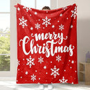 Christmas Flannel Throw Blanket and Santa Curtain Tieback Set, 150x200cm Thick Fleece Sofa Blanket with 2 Plush Santa Velcro Curtain Holders for Holiday Home Decor-5