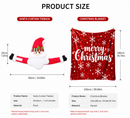Christmas Flannel Throw Blanket and Santa Curtain Tieback Set, 150x200cm Thick Fleece Sofa Blanket with 2 Plush Santa Velcro Curtain Holders for Holiday Home Decor-7