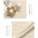 Beige Rustic Flower Curtain Tiebacks Set of 2, Handcrafted Fabric Daisy Curtain Holdbacks, No Drill Flexible Curtain Rope Buckles, Farmhouse Curtain Accessories for Sheer and Blackout Curtains-4