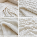 Grey Luxury Bubble Fleece Throw Blanket 180x200cm Sofa Couch Bed Blanket with FREE Pair of Flower Curtain Tiebacks, Soft Plush Textured Home Throw for Living Room Bedroom Decor-3