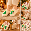 Christmas Home Comfort Set with Flannel Throw Blanket 130x150cm, Plush Indoor Slippers AU 6-7 and Santa Curtain Tiebacks, Cozy Holiday Gift Bundle-3