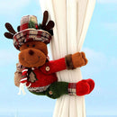 Christmas Reindeer Curtain Tiebacks Set of 2, Festive Plush Curtain Holders for Window Drapes, Holiday Home Decor-1