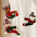 Christmas Reindeer Curtain Tiebacks Set of 2, Festive Plush Curtain Holders for Window Drapes, Holiday Home Decor-2