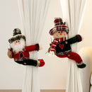 Christmas Reindeer Curtain Tiebacks Set of 2, Festive Plush Curtain Holders for Window Drapes, Holiday Home Decor-3