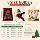 Christmas Home Comfort Set with Flannel Throw Blanket 130x150cm, Plush Indoor Slippers AU 6-7 and Snowman Curtain Tiebacks Set of 2, Festive Holiday Gift Bundle-6