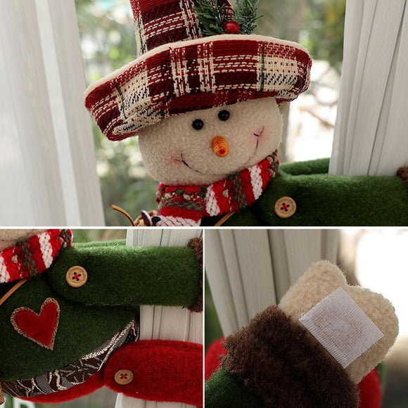 Christmas Home Comfort Set with Flannel Throw Blanket 130x150cm, Plush Indoor Slippers AU 8-9 and Snowman Curtain Tiebacks Set of 2, Festive Holiday Gift Bundle