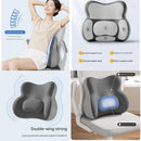 Carrot Hooded Blanket with Beige-grey Memory Foam Lumbar Support Pillow, Cozy Wearable Throw Blanket and Ergonomic Back Cushion Set for Office, Home, Study and Relaxation-3