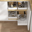 69CM White Extended Pull Out Cabinet Organizer (Medium Tray 38 x 18 x 6.5cm) - Slide Out Drawer Shelves & Base Cabinet Storage Trays for Kitchen Spices, Bowls, and Cookware-2