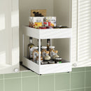 71CM White Extended Pull Out Cabinet Organizer (Large Tray 40 x 27 x 9cm) - Slide Out Drawer Shelves & Base Cabinet Storage Trays for Kitchen Spices, Bowls, and Cookware-4