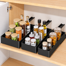 3 Pieces Black Extended Pull Out Cabinet Organizer Set (Small + Medium + Large Tray) - Slide Out Drawer Shelves & Base Cabinet Storage Trays for Kitchen Spices, Bowls, and Cookware-2