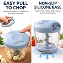 Pink Manual Pull String Food Chopper - 900ml Extra Large Vegetable Cutter, Garlic Mincer & Baby Food Processor-3
